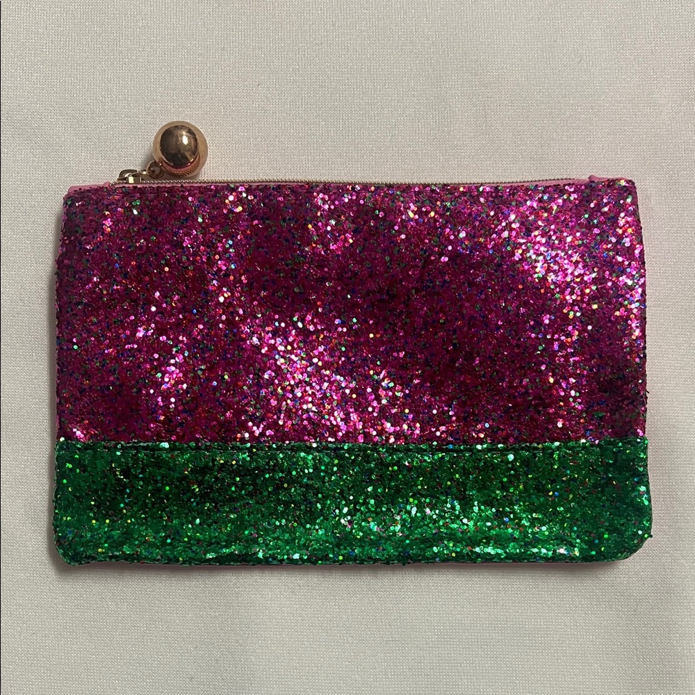 Glittery Pink and Green Ipsy bag